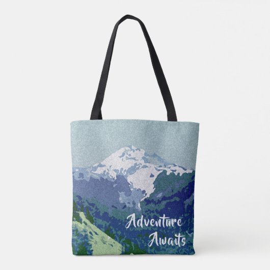 Adventure Awaits Mt. Hood Tote Bag (Achterkant)