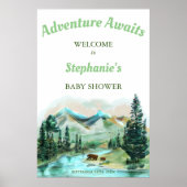 Adventure Awaits National Park Baby shower Welcome Poster (Voorkant)