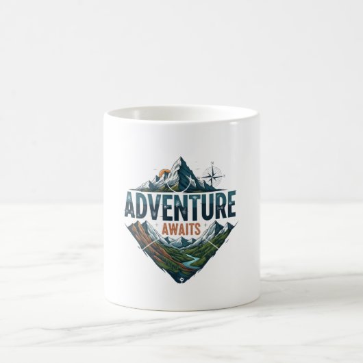 Adventure Awaits Peaks & Valleys Coffee Mug Koffiemok (Center)