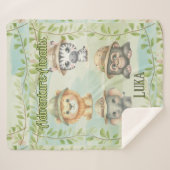 Adventure Awaits Personalize Safari Woodlands Baby Sherpa Deken (Voorkant (horizontaal))