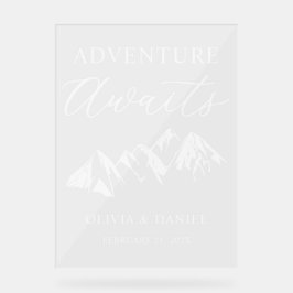 Adventure Awaits Personalized Wedding Acryl Bord