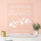Adventure Awaits Personalized Wedding Acryl Bord (Huwelijk)