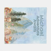 Adventure Awaits Personalized Woodland Animal Gift Fleece Deken (Voorkant (Horizontaal))