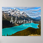 Adventure Awaits Peyto Lake Poster (Voorkant)