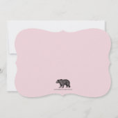 Adventure Awaits Pink Woodland Beren Baby shower Kaart (Achterkant)