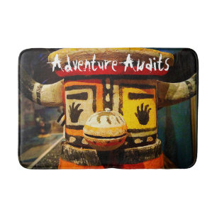 Adventure Awaits Quote Kachina Doll Foto Schattige Badmat
