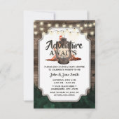 Adventure Awaits Rustic Lantern Forest Baby shower Kaart (Voorkant)