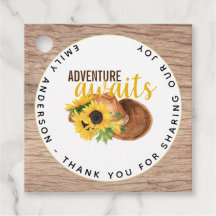 Adventure Awaits Rustic Sunflower Baby shower
