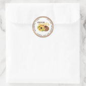 Adventure Awaits Rustic Sunflower Baby shower Ronde Sticker (Tas)