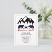 Adventure Awaits Rustic Woodland Beer Baby shower Briefkaart (Staand voorkant)