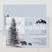 Adventure Awaits Rustic Woodland Beer Baby shower Kaart (Voorkant / Achterkant)