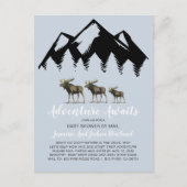 Adventure Awaits Rustic Woodland Moose Baby shower Uitnodiging Briefkaart (Voorkant)
