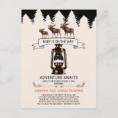 Adventure Awaits Rustic Woodland Moose Uitnodiging Briefkaart (Voorkant)