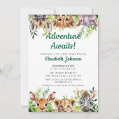 Adventure Awaits Safari Dieren Baby shower Kaart (Voorkant)