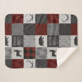 Adventure Awaits Sherpa Blanket - Rood/Grijs Deken (Voorkant (horizontaal))