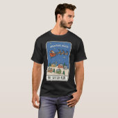 Adventure Awaits Sleigh Ride Santa Christmas T-shirt (Voorkant volledig)