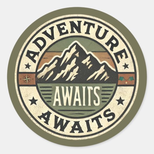 Adventure Awaits - Sticker in de buitenlucht (Voorkant)