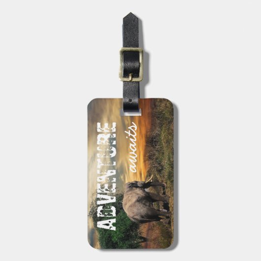 "Adventure Awaits" Thailand Elephant Bagagelabel (Voorkant verticaal)