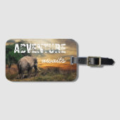 "Adventure Awaits" Thailand Elephant Bagagelabel (Voorkant (horizontaal))