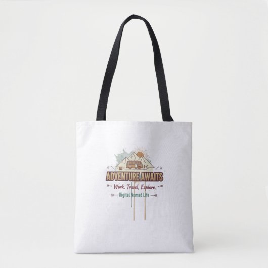 Adventure Awaits Tote Bag (Voorkant)