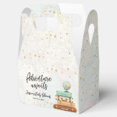 Adventure Awaits Travel Gold Confetti Baby shower Bedankdoosjes (Geopend)