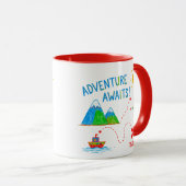 Adventure Awaits Treasure Map Kids Drawing Mok (Voorkant rechts)
