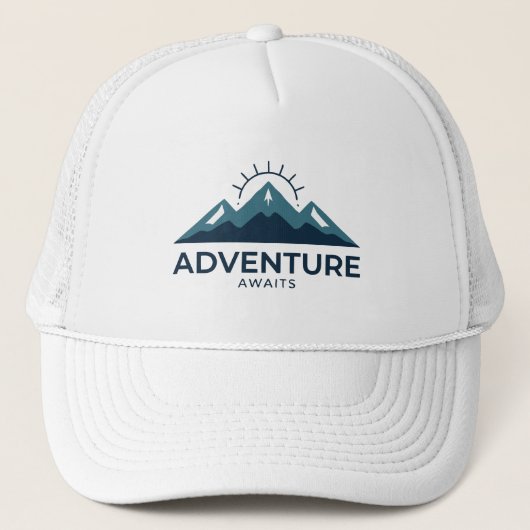 Adventure Awaits Trucker Hat | Outdoor Mesh Hat Trucker Pet (Voorkant)