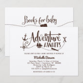 "Adventure Awaits" Uitnodiging voor nautisch Baby  (Voorkant / Achterkant)