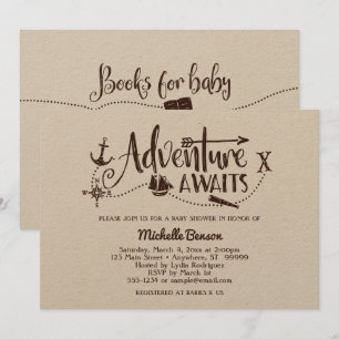 "Adventure Awaits" Uitnodiging voor nautisch Baby