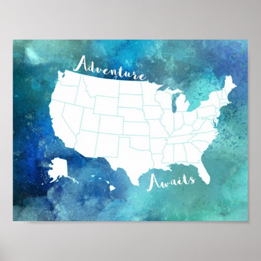 Adventure Awaits United States Poster (Voorkant)
