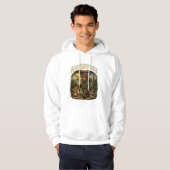 Adventure Awaits Vintage Bear Hiking White Hoodie (Voorkant volledig)