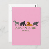 Adventure Awaits - Vintage Binoculars and Mountain Briefkaart (Voorkant / Achterkant)