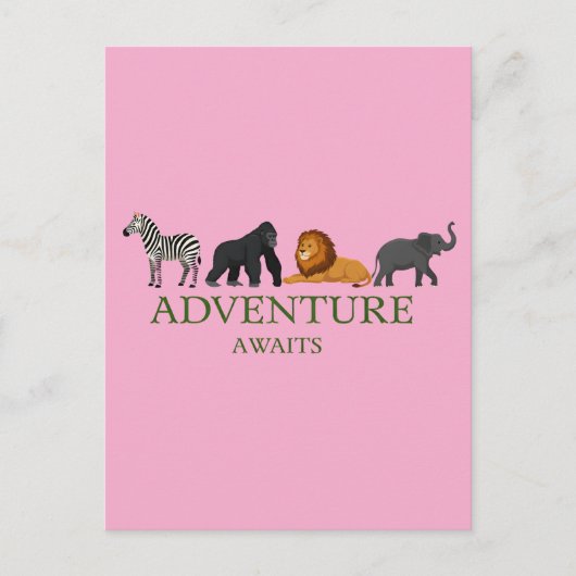 Adventure Awaits - Vintage Binoculars and Mountain Briefkaart (Voorkant)