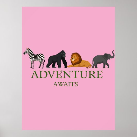 Adventure Awaits - Vintage Binoculars and Mountain Poster (Voorkant)