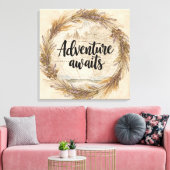 Adventure Awaits Wall Art | Travel and Wanderlust Canvas Afdruk (Insitu (Woonkamer))