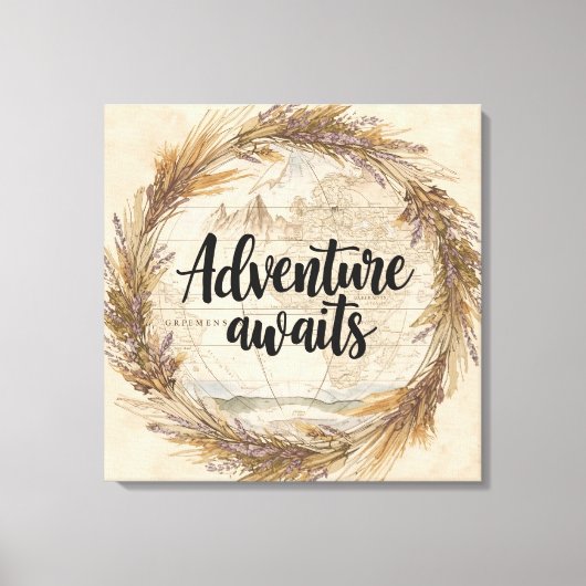 Adventure Awaits Wall Art | Travel and Wanderlust Canvas Afdruk (Voorkant)
