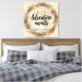 Adventure Awaits Wall Art | Travel and Wanderlust Canvas Afdruk (Insitu (Slaapkamer))