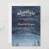 Adventure Awaits Winter Forest Retirement Party Kaart (Voorkant)