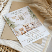 Adventure Awaits Woodland Animals Baby Shower Kaart