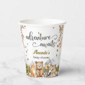 Adventure Awaits Woodland Animals Baby Shower Papieren Bekers (Voorkant)