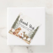 Adventure Awaits Woodland Baby Shower Bedankjes Labels (In situ)