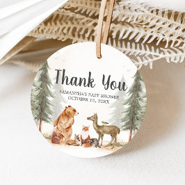 Adventure Awaits Woodland Baby Shower Bedankjes Labels