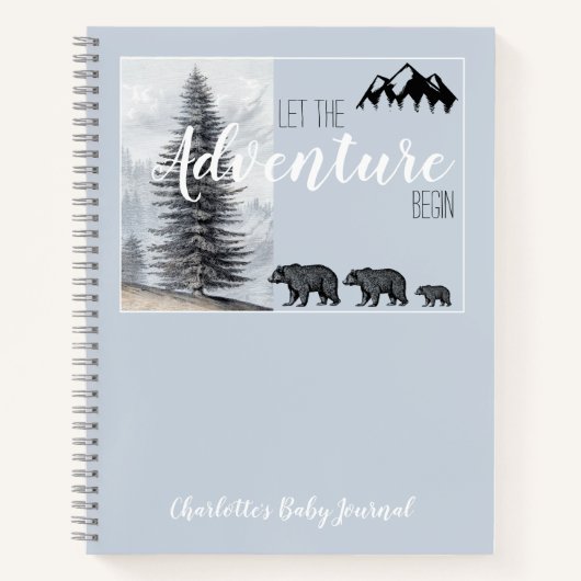 Adventure Awaits Woodland Beer Baby Journal Notitieboek (Voorkant)