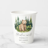 Adventure Awaits Woodland Beer Baby shower Papieren Bekers (Voorkant)