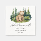 Adventure Awaits Woodland Beer Baby shower Servet (Voorkant)