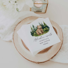 Adventure Awaits Woodland Beer Baby shower Servet