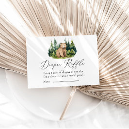 Adventure Awaits Woodland Beer luier Raffle Informatiekaartje