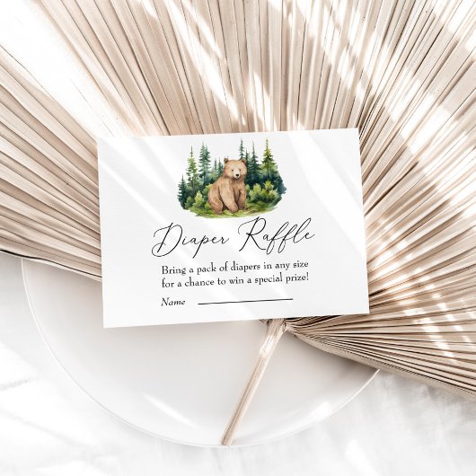 Adventure Awaits Woodland Beer luier Raffle Informatiekaartje