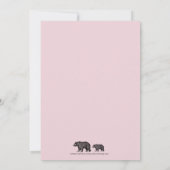 Adventure Awaits Woodland Beer Roze Baby shower Kaart (Achterkant)