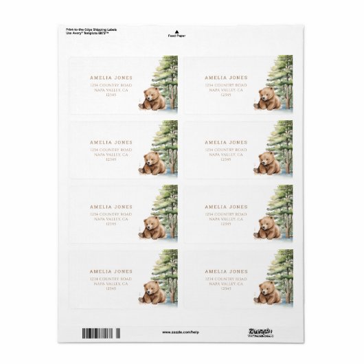 Adventure Awaits Woodland Beer Verzendadres Etiket (Full Sheet)